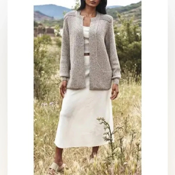 Simply Natural Linda Ebel Cape Alpaca Blend Cardigan OS MELANGE TAN